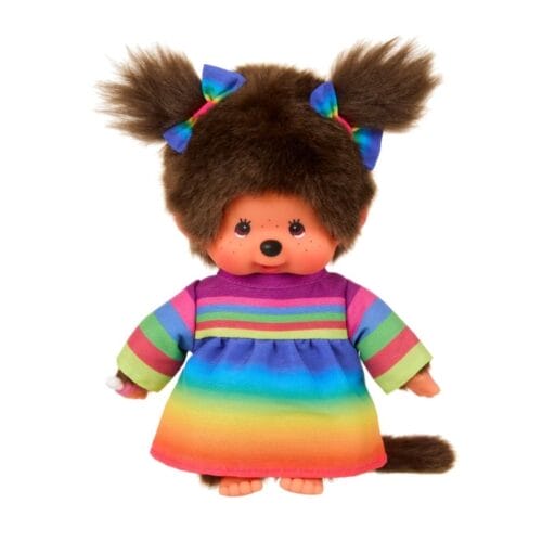 Monchhichi - Meisje in regenboogjurk