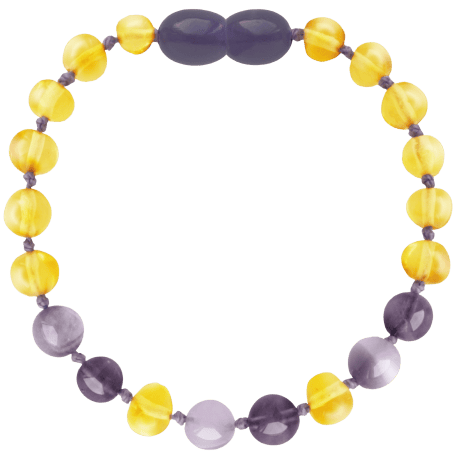 Barnsteen armband kind - Amethist en Jade