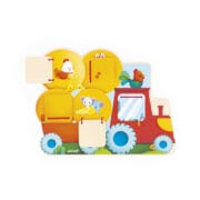Janod - Puzzel tractor met luikjes