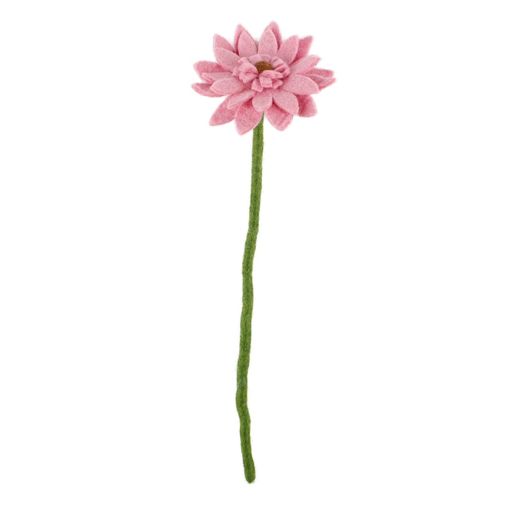 Sjaal met verhaal - vilten bloem Gerbera oud roze