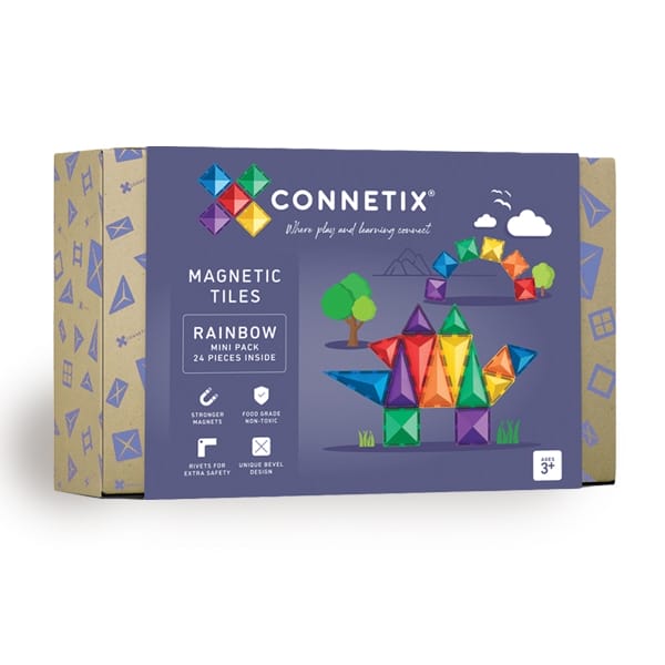 SALE Connetix Magnetic tiles - RAINBOW mini pack 24 piece
