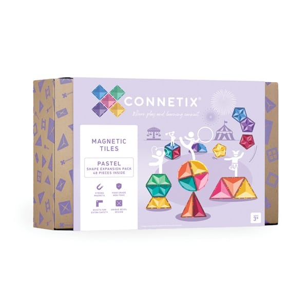 SALE Connetix Magnetic tiles - PASTEL shape expansion pack 48 piece