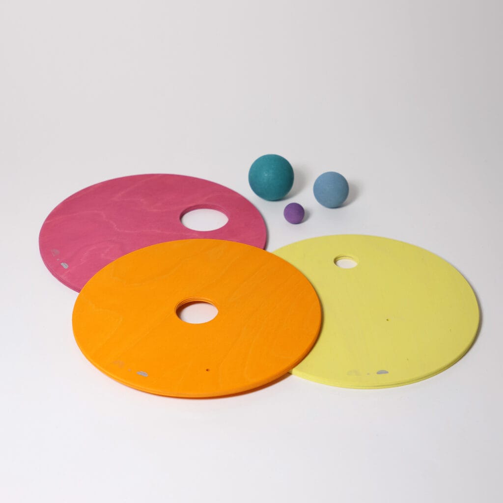 Grimms x Stapelstein - Rolling discs warm pastel